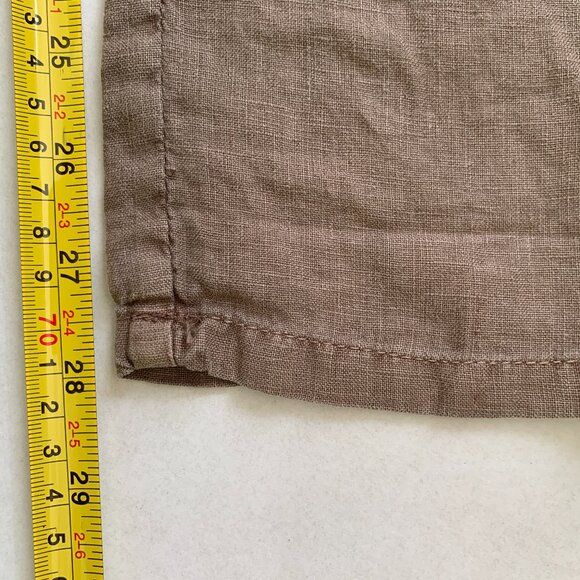 James Perse Soft Drape Pants Women Cargo Pigment Brown 100% Linen Drawstring NWT - Picture 9 of 15